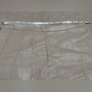 Neutral Taupe Faux Leather Skirt